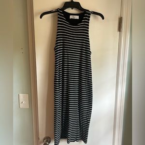 CJLA fitted black and white stripe tank dress, super stretchy, double lined